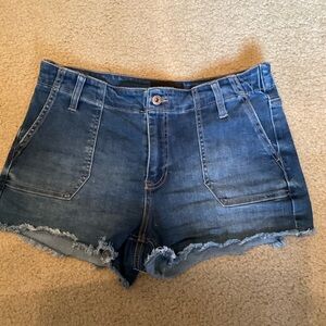 Kendall & Kylie Distressed Blue Jean Shorts Casual Cut-Off